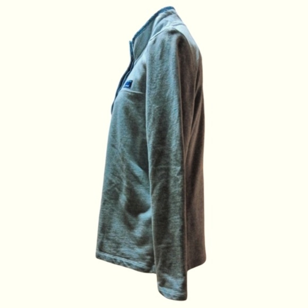 LL Bean Mens Gray Pullover Snap Neck Sweatshirt Sweater Size L 100% Cotton - Picture 4 of 7